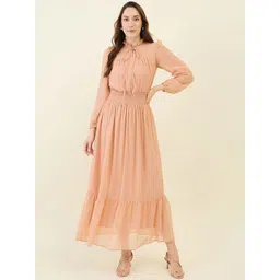 aayu Puff Sleeve Georgette Fit & Flare Maxi Dress-picture-28