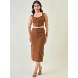aayu Square Neck Top With Skirt-picture-31