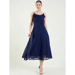 aayu Women Cowl Neck Fit & Flare Midi Dress-picture-10