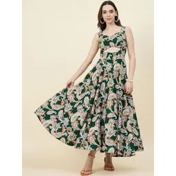 aayu Women Ethnic Motifs Printed Cut-Outs Crepe Fit & Flare Dress-picture-12