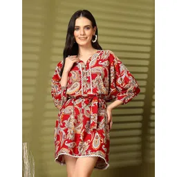aayu Women Floral Printed Kaftan Above Knee Dress-picture-21