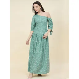 aayu Women Floral Printed One Shoulder Maxi Dress-picture-20