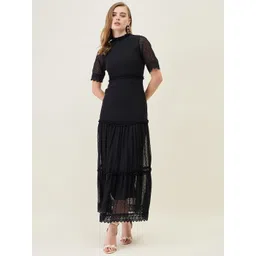 aayu Women Self Design Ruffled Fit and Flare Maxi Dress-picture-18