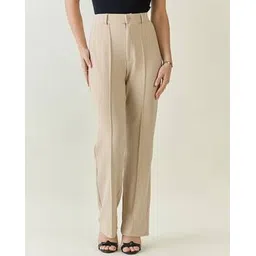 aayu-all about you Women High-Rise Relaxed Fit Flat-Front Pants-picture-12