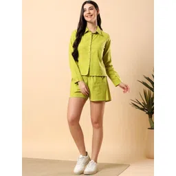 aayusika Collared Neck Long Sleeve Shirt with Short Co-Ords-picture-18