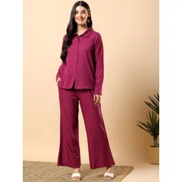 aayusika Collared Neck Long Sleeve Shirt With Trouser Co-Ords-picture-21