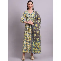 aayusika Floral Printed & Embroidered Anarkali Ethnic Dresses-picture-31