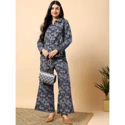 aayusika Printed Collared Neck Long Sleeve Shirt With Trouser Co-Ords-picture-22