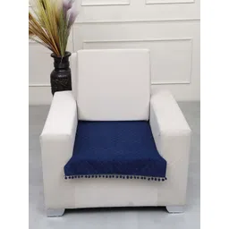 AAZEEM Blue Solid Velvet 1 Piece Sofa Cover-picture-36