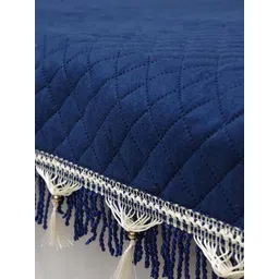 AAZEEM Blue Solid Velvet 1 Piece Sofa Cover image 2
