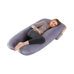 aazeem C-Shape Velvet Maternity Pillow 48" x 22"-picture-22