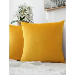 AAZEEM Gold-Toned 2 Pieces Velvet Square Cotton Cushion Covers-picture-10