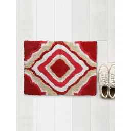 AAZEEM Pink Geometric Cotton Door Mat With Anti Skid Latex Spray-picture-34