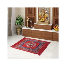 AAZEEM Prayer Mat | Velvet Aasan Mat | Meditation Prayer Carpet Mat | Pooja Aasan Mat |Traditional Prayer Mat |Medium Size |Red Color|-picture-28