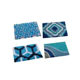 aazeem Set of 4 Anti Skid Cotton Door Mat 16"x24"-picture-44