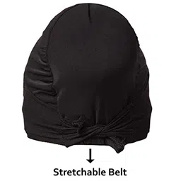 abad enterprises Women's Poly Cotton Cap (HIJAB-CAP001_Black_Free Size) image 2