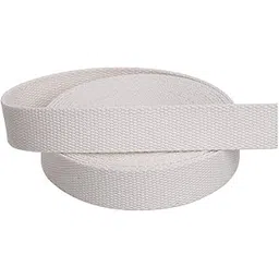 ABB Ropes & Niwars Natural 5 Meters Cotton Webbing Dyeable Belts Soft Fabric Webbing Strap Cotton White webbing strap for Collars, Leashes, Bag Belt, Hiking,Natural White-picture-29