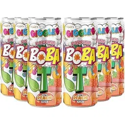 Abbie's Giggles Popping Boba Bubble Tea, Peach Juice with Popping Pearls, 320ml Pack of 6, Ready to Drink-picture-24