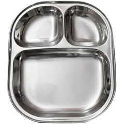 abc Plate 3 Compartment Durable Thali Plate for Kids & Adults Food Serving Plate Dinner Plate-picture-25