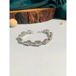 Abdesigns Attractive Silver Plated American Diamond Bracelet-picture-24