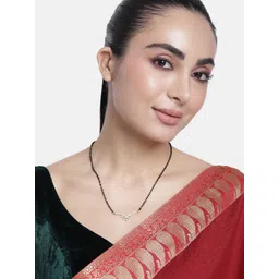 ABDESIGNS Gold-Plated American Diamond & Beaded Mangalsutra-picture-21