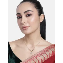 Abdesigns Gold-Plated American Diamond & Black Beaded Mangalsutra-picture-31