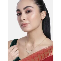 Abdesigns Gold-Plated American Diamond & Black Beaded Mangalsutra-picture-33