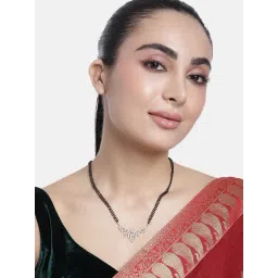 Abdesigns Gold-Plated American Diamond & Black Beaded Mangalsutra-picture-36