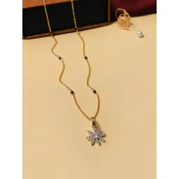 Abdesigns Gold-Plated American Diamond & Black Beaded Mangalsutra-picture-26