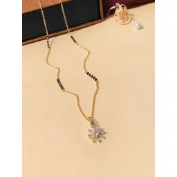 Abdesigns Gold-Plated American Diamond & Black Beaded Mangalsutra-picture-48