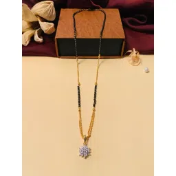 Abdesigns Gold-Plated American Diamond & Black Beaded Mangalsutra-picture-20