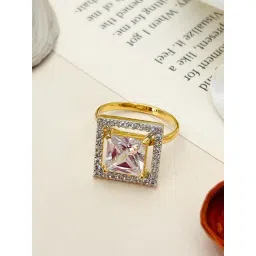 Abdesigns Gold-Tone Plated Exquisite American Diamond Statement Rings-picture-27