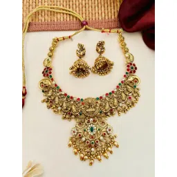 Abdesigns Gold-Tone Plated Statement Necklace & Earring Set-picture-19