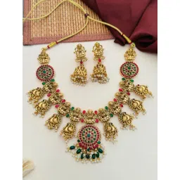 Abdesigns Gold-Tone Plated Statement Necklace & Earring Set-picture-33