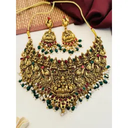 Abdesigns Gold-Tone Plated Statement Necklace & Earring Set-picture-31