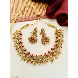 Abdesigns Gold-Tone Plated Statement Necklace & Earring Set-picture-15