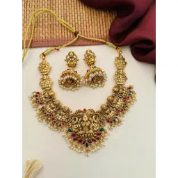 Abdesigns Gold-Tone Plated Statement Necklace & Earring Set-picture-12