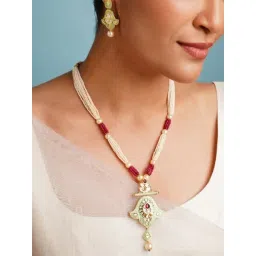 Abdesigns Gold-Tone Plated Statement Necklace & Earring Set-picture-20