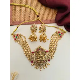 Abdesigns Gold-Tone Plated Statement Necklace & Earring Set-picture-25