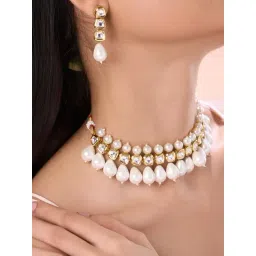 Abdesigns Gold-Tone Plated Statement Necklace & Earring Set-picture-17