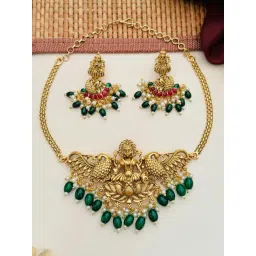 Abdesigns Gold-Tone Plated Statement Necklace & Earring Set-picture-27