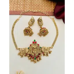 Abdesigns Gold-Tone Plated Statement Necklace & Earring Set-picture-16