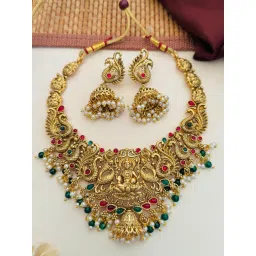 Abdesigns Gold-Tone Plated Statement Necklace & Earring Set image 4