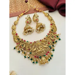 Abdesigns Gold-Tone Plated Statement Necklace & Earring Set image 2