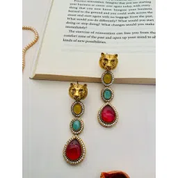 Abdesigns Heritage Animal Print Stone Earrings-picture-23