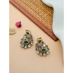 Abdesigns High Quality Antique Gold Plated Peacock Stud Earring-picture-28