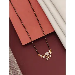 ABDESIGNS Rose Gold-Plated AD Stones and Beads Mangalsutra-picture-37
