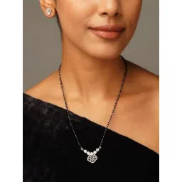 Abdesigns Silver American Diamond Studded & Beaded Minimal Mangalsutras-picture-19