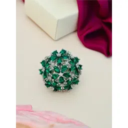 Abdesigns Silver Exquisite American Diamond Cocktail Rings-picture-30