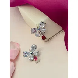 ABDESIGNS Silver Plated American Diamond Studs-picture-10
